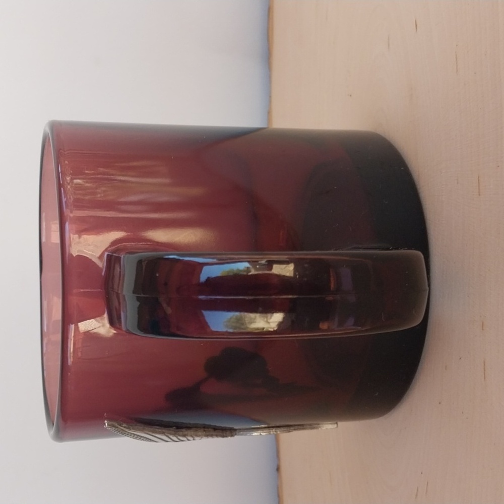Amethyst Color Heritage Pewter Hummingbird Glass Mug Made in U.S.A. - Picture 2 of 8